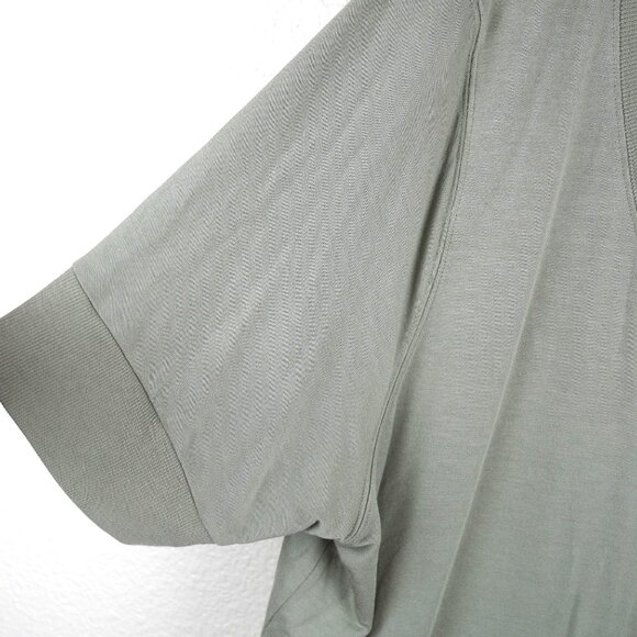 NWOT Athleta 2X Green V-Neck Oversized Dolman Tee Modal TENCEL Boxy Fit - Picture 3 of 9